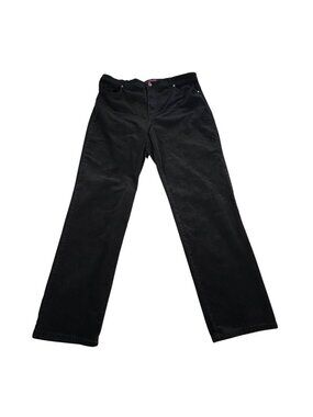 Gloria Vanderbilt Black Corduroy Pants Sz 18 Straight Leg Soft Comfort Stretch